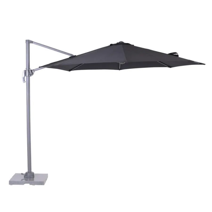 Garden Impressions Zweefparasol Hawaii S - met voet en hoes - Zwart - 300 cm