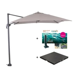Garden Impressions Zweefparasol Hawaii S - met voet en hoes - Zand - 250 x 250 cm
