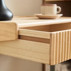 Nachtkastjes|Nachtkastjes-Nordlys Zwevend Nachtkastje van Hout met Lade
