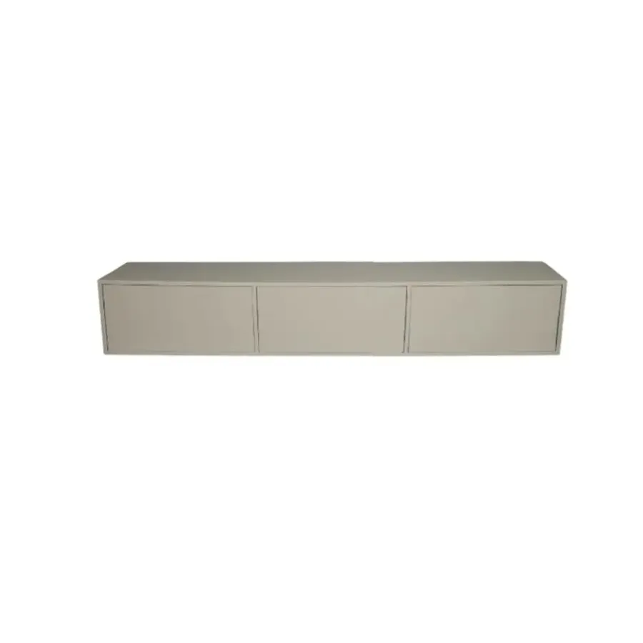Tv Meubels-StarFurn Zwevend Tv-Meubel Beige Mangohout - 160x35x30cm - 3 Deuren - Vision